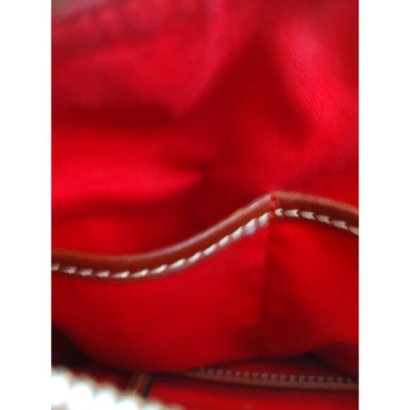 Dooney & Bourke Red Paige Sac Large Shoulder Bag Pebble Grain Leather Tassels - Picture 12 of 16